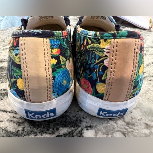 RIFLE PAPER Co. 🌺 KEDS -Sneakers / SlipOns , Blue, Green & Pink Floral Design - Picture 6 of 9